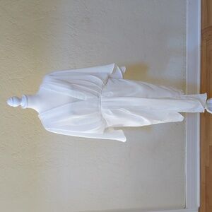 Koandaily White Draped Batwing Sleeve  Mini Dress Size XXL